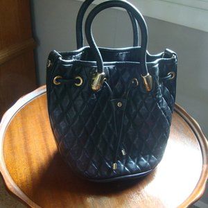 Marino Orlandi Quilted Italian Leather Bucket Bag